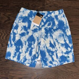 New men’s cloud print flash dry 3 pocket pull on hiking trail walking shorts M